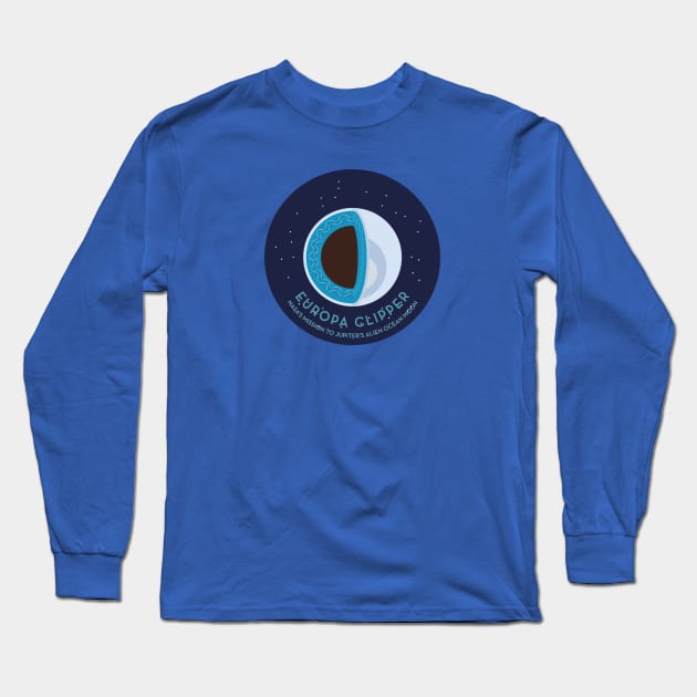 Europa Clipper, Jupiter s Alien Ocean Moon Long Sleeve T-Shirt by Markadesign